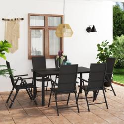 Ensemble &agrave; manger de 7 pcs noir