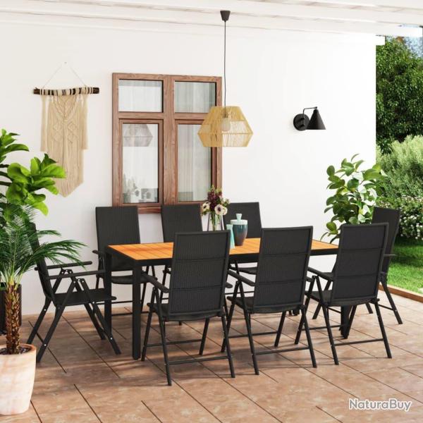 Ensemble � manger de 9 pcs noir et marron