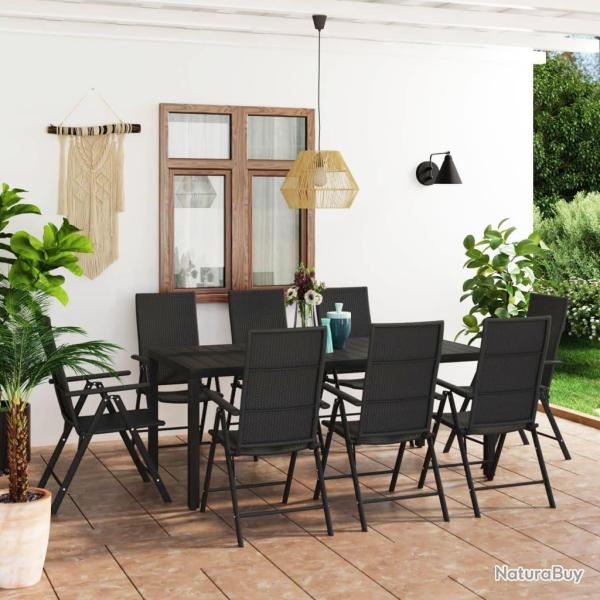 Ensemble � manger de 9 pcs noir