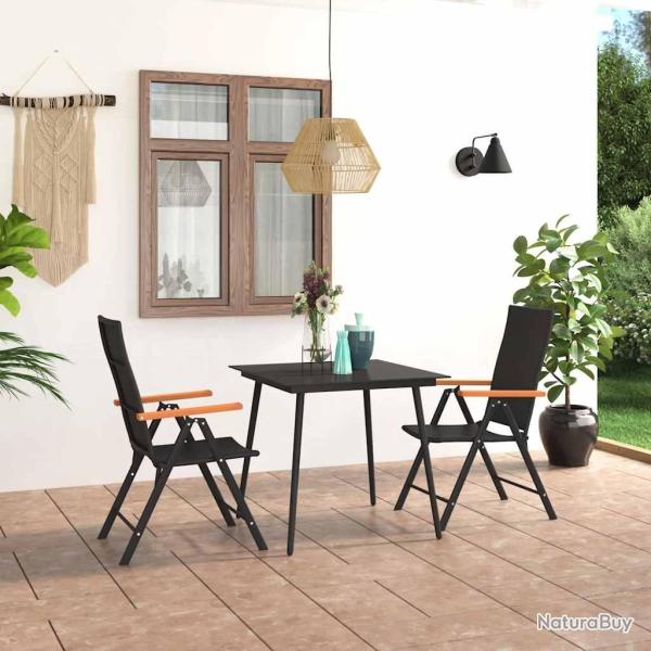 Ensemble � manger de 3 pcs noir et marron