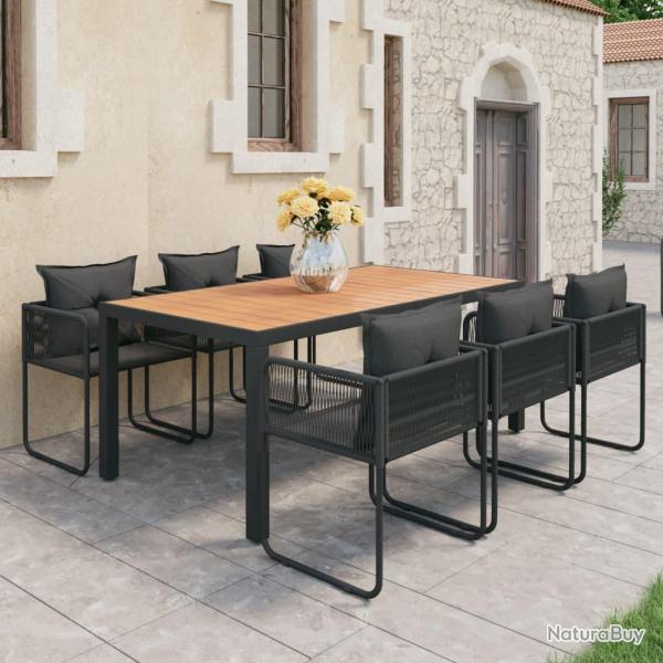 Ensemble � Manger de 7pcs PVC r�sine tress�e noir marron