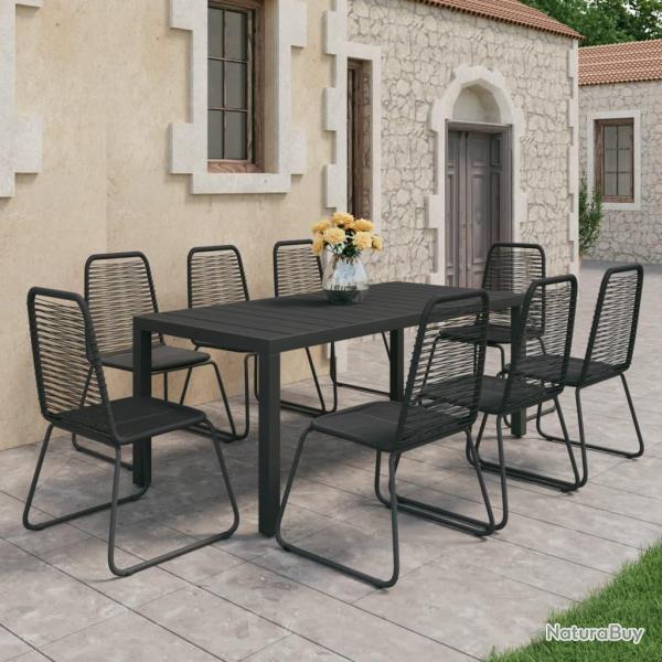 Ensemble � manger de 9 pcs PVC r�sine tress�e noir