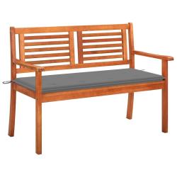 Banc de 2 places avec coussin 120 cm Bois d'eucalyptus