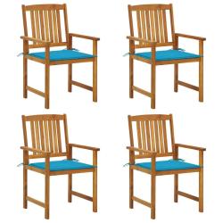 Chaises de avec coussins lot de 4 Bois d'acacia massif