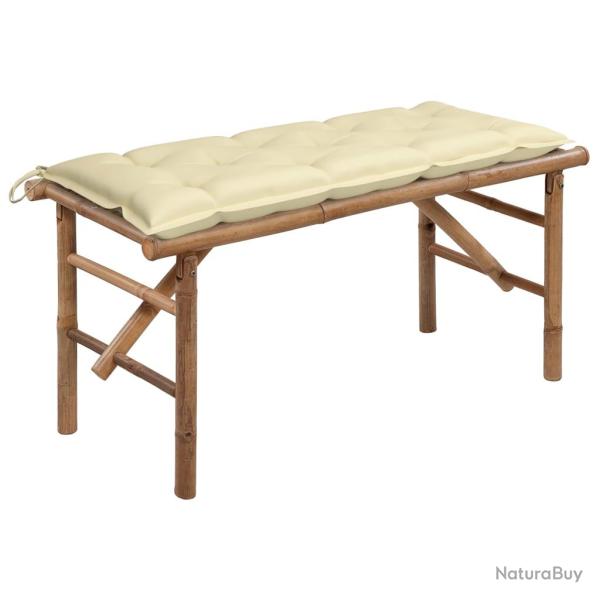 Banc de pliable avec coussin 118 cm Bambou