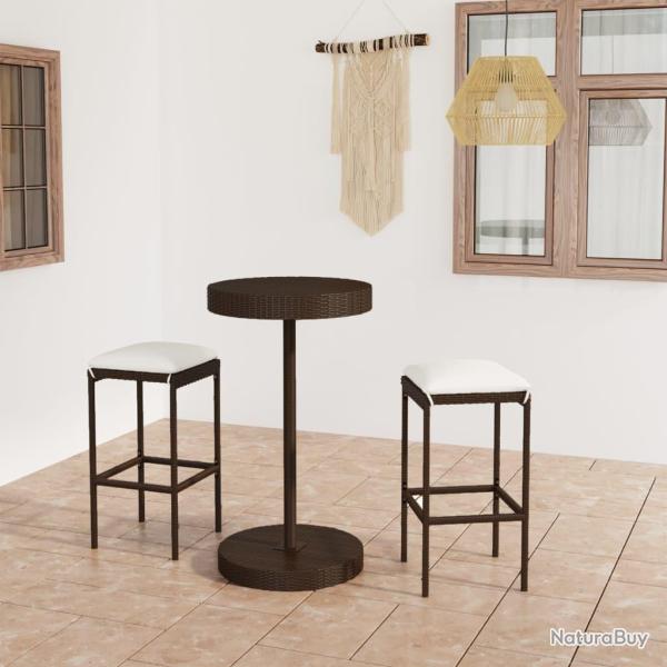 Ensemble de bar de 3pcs coussins R�sine tress�e Marron