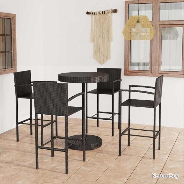 Ensemble de bar de 5 pcs R�sine tress�e Noir