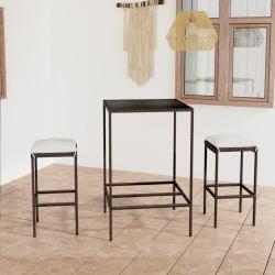 Ensemble de bar de 3 pcs coussins R&eacute;sine tress&eacute;e Marron
