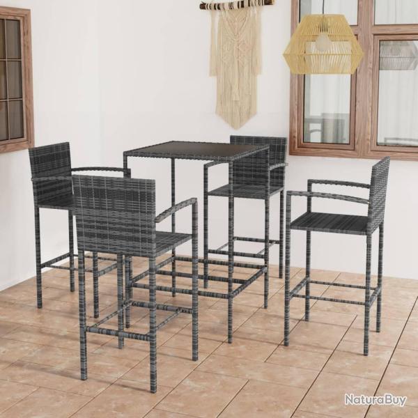 Ensemble de bar de 5 pcs R�sine tress�e Gris