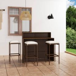 Ensemble de bar de avec coussins 4 pcs Marron