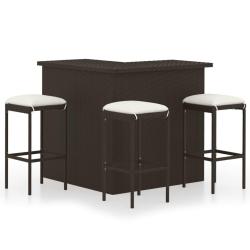 Ensemble de bar de 4 pcs coussins R&eacute;sine tress&eacute;e Marron