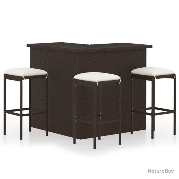 Ensemble de bar de 4 pcs coussins R�sine tress�e Marron