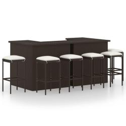Ensemble de bar de 8 pcs coussins R&eacute;sine tress&eacute;e Marron