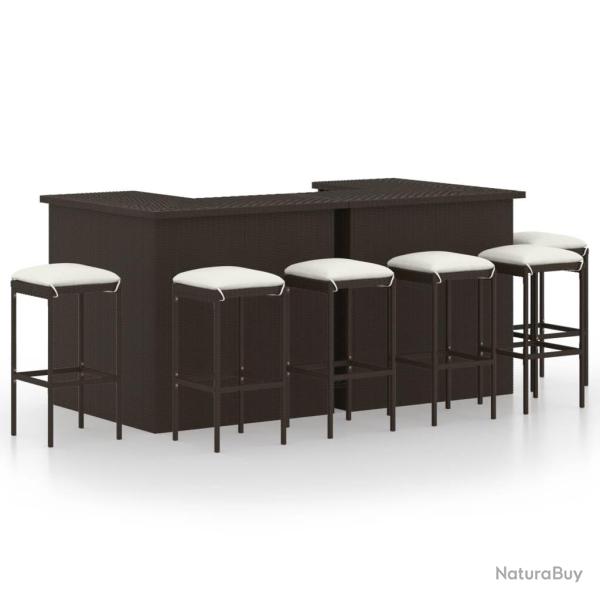 Ensemble de bar de 8 pcs coussins R�sine tress�e Marron