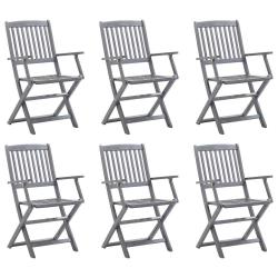 Chaises pliables d'ext&eacute;rieur lot de 6 Bois d'acacia solide
