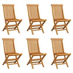 Chaises pliables de 6 pcs Bois de teck solide