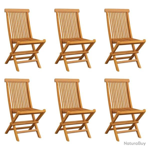 Chaises pliables de 6 pcs Bois de teck solide