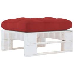 Pouf palette de Bois de pin impr&eacute;gn&eacute; de blanc