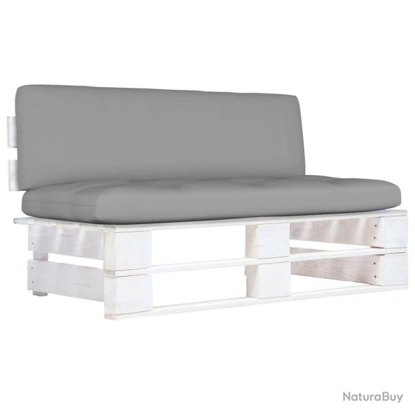 Canap� central palette de Blanc Bois de pin impr�gn�