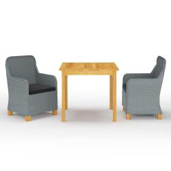 Ensemble &agrave; manger de 3 pcs Gris clair