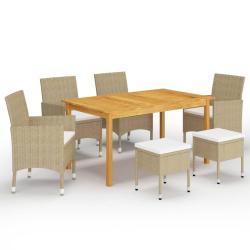Ensemble &agrave; manger de 7 pcs Beige