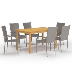 Ensemble &agrave; manger de 7 pcs Gris