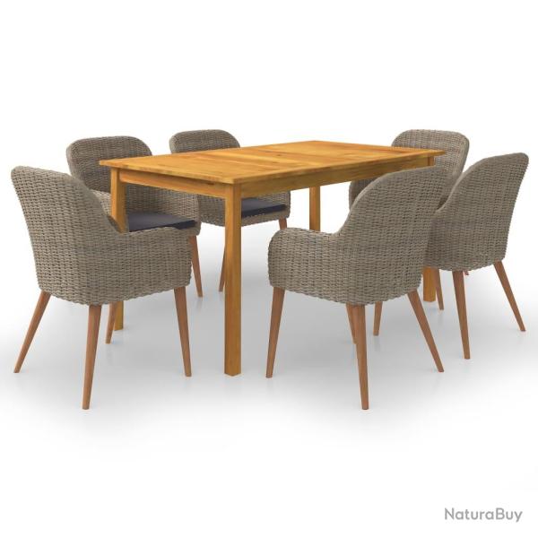 Ensemble � manger de 7 pcs Marron