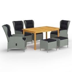 Ensemble &agrave; manger de 7 pcs Gris clair