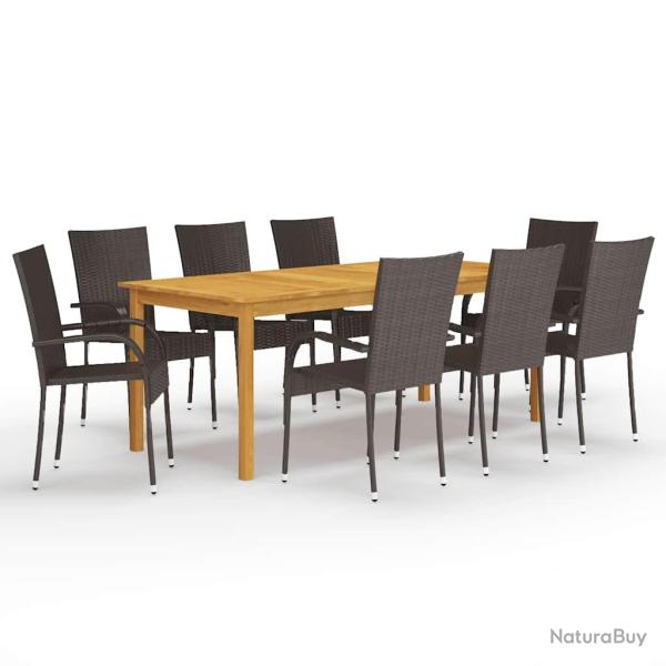 Ensemble � manger de 9 pcs Marron
