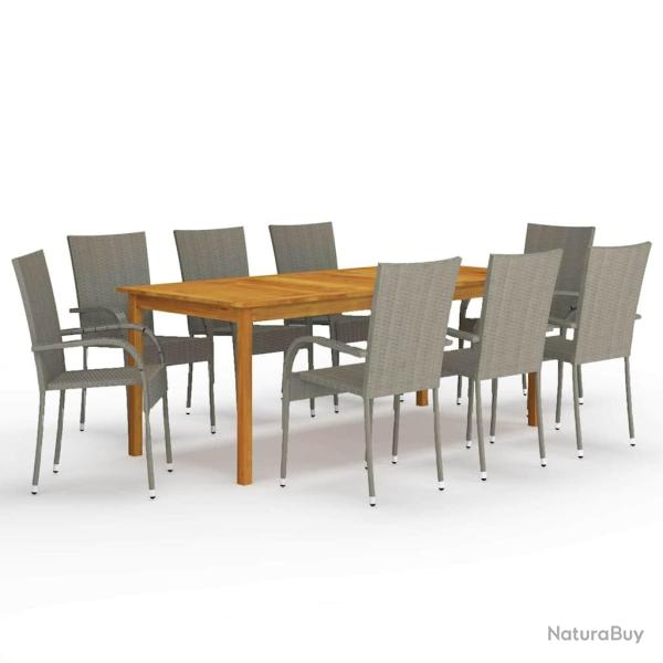 Ensemble � manger de 9 pcs Gris