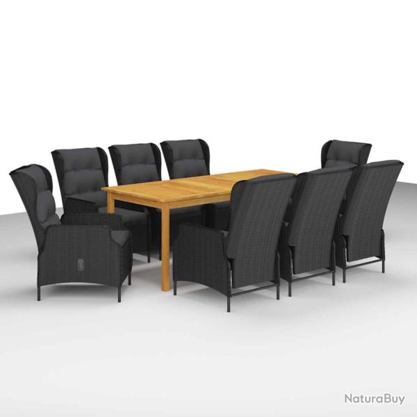 Ensemble � manger de 9 pcs Gris fonc�