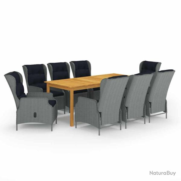 Ensemble � manger de 9 pcs Gris clair