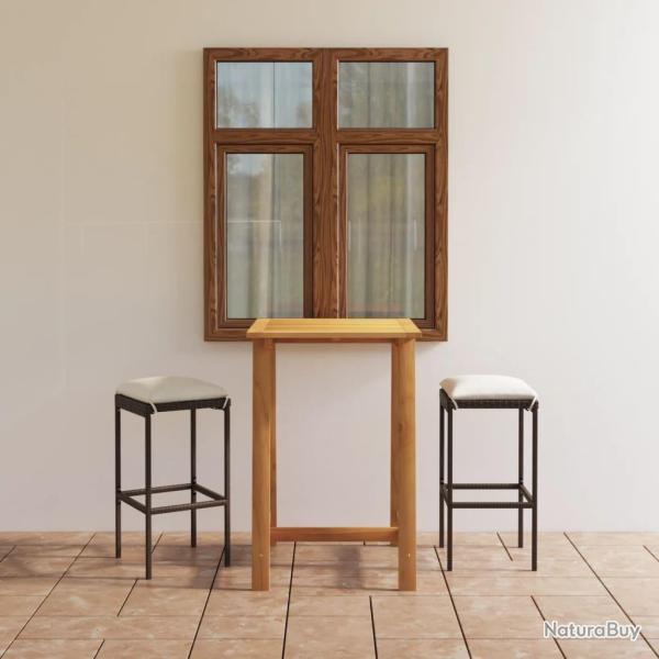 Ensemble de bar de avec coussins 3 pcs Marron