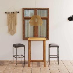 Ensemble de bar, 3 pi&egrave;ces, avec coussins, gris, pour le jardin