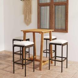 Ensemble de bar avec coussins, 5 pi&egrave;ces, marron