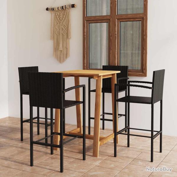 Ensemble de bar de 5 pcs Noir