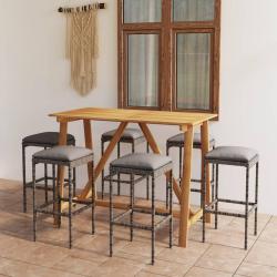 Ensemble de bar de avec coussins 7 pcs Gris