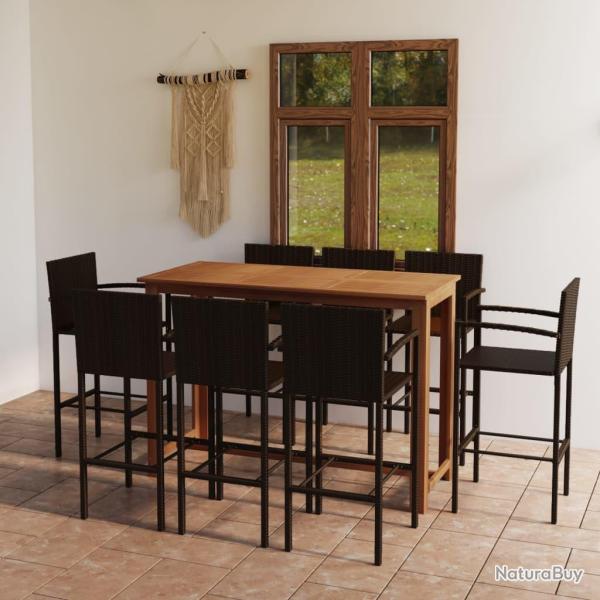 Ensemble de bar de 9 pcs Marron