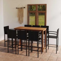 Ensemble de bar de 9 pcs noir