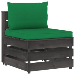 Canap&eacute; central sectionnel avec coussins Bois impr&eacute;gn&eacute; de gris