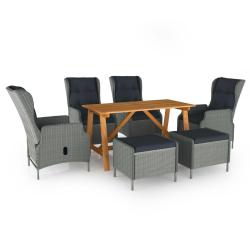 Ensemble &agrave; manger de 7 pcs Gris clair