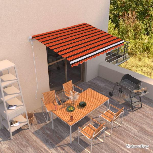 Auvent r�tractable automatique 300x250 cm Orange et marron