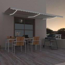 Auvent automatique avec capteur de vent et LED 600x300 cm Cr&egrave;me