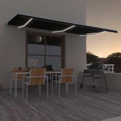 Auvent automatique capteur de vent et LED 600x300 cm Anthracite