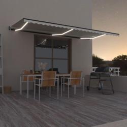 Auvent automatique avec capteur de vent et LED 600x350 cm Cr&egrave;me