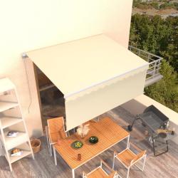 Auvent r&eacute;tractable manuel avec store 3,5x2,5 m Cr&egrave;me