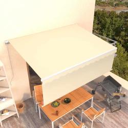 Auvent manuel r&eacute;tractable avec store 4x3 m Cr&egrave;me