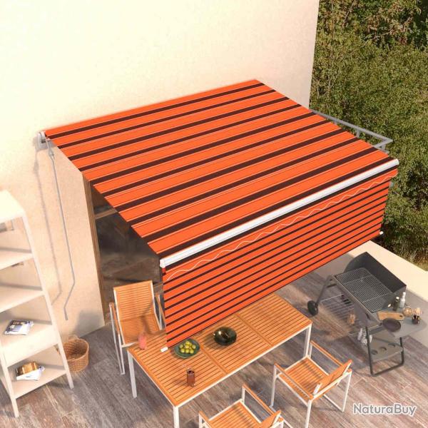 Auvent automatique r�tractable avec store 4x3m Orange et marron