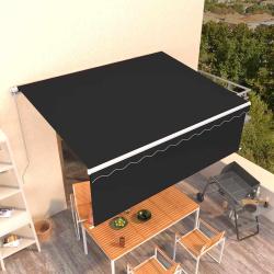 Auvent manuel r&eacute;tractable avec store 4,5x3 m Anthracite