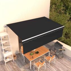 Auvent r&eacute;tractable automatique avec store 5x3 m Anthracite